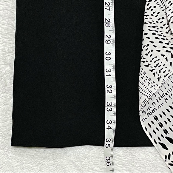 DKNYC Asymmetrical Black and White Midi Shift Dress Geometric Print Abstract - Picture 5 of 7